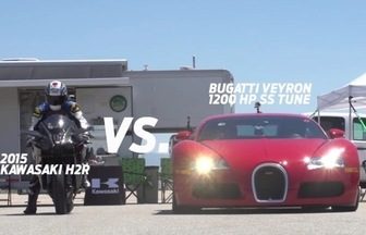 【動画】Bugatti Veyron VS Kawasaki H2R