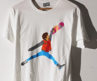 アイディア勝ち！BTTF Marty McFly “Jumpman” パロディ T-Shirt