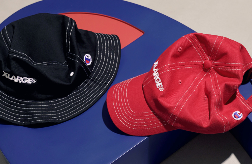 XLARGE × Champion BUCKET HAT & DAD CAP