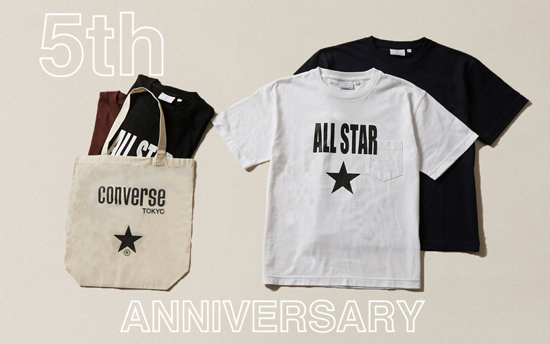 9月18日先行発売 9月25日発売 CONVERSE TOKYO “5周年記念 Tシャツ＆バッグ”