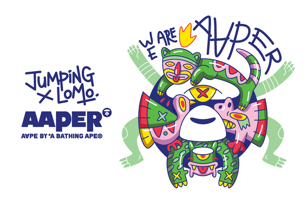 6月11日発売 AAPE x JUMPING LOMO