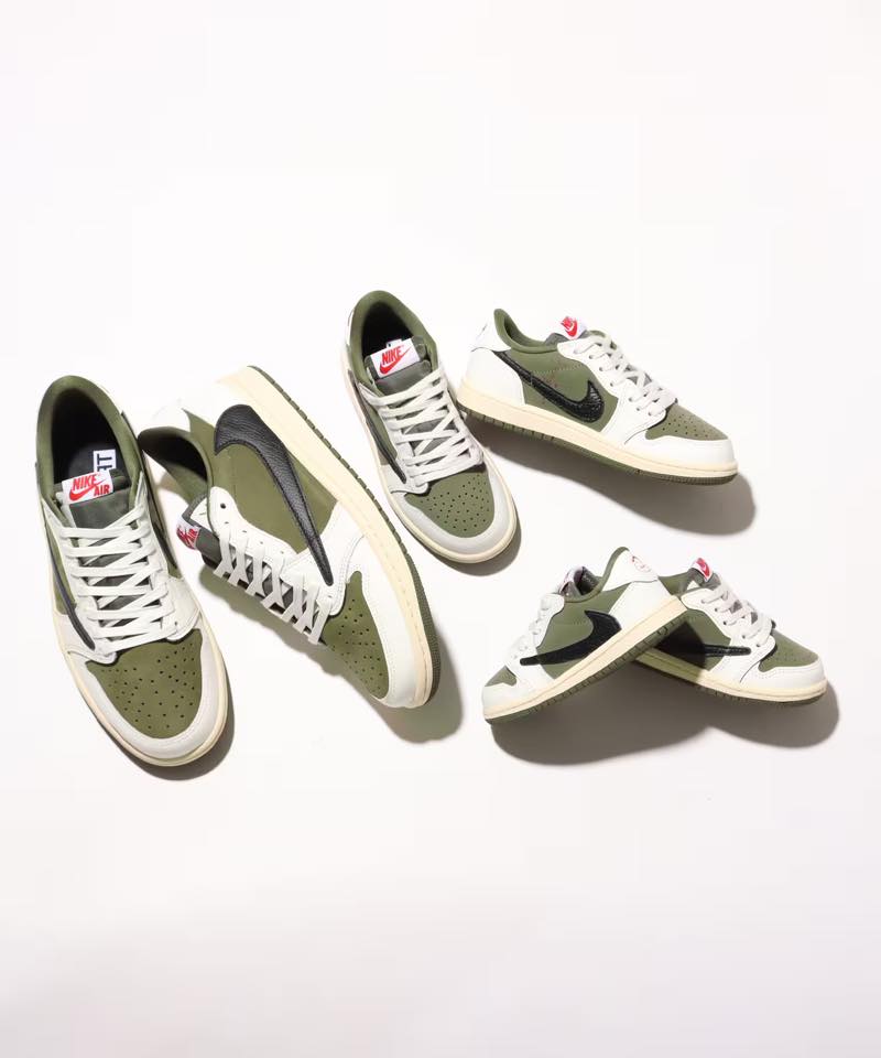 TRAVIS SCOTT x NIKE AIR JORDAN 1 LOW SP MEDIUM OLIVE/BLACK 9月28日発売予定