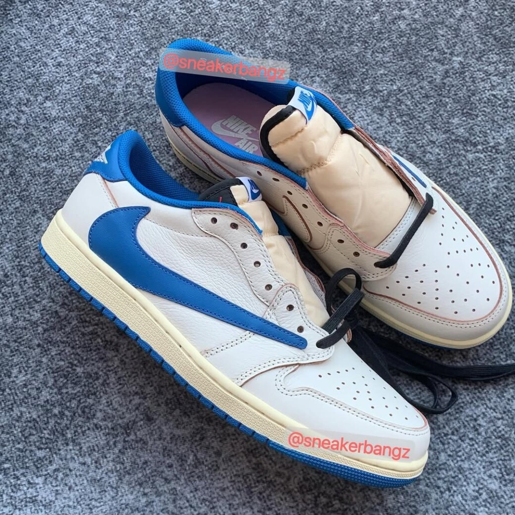 FRAGMENT DESIGN x TRAVIS SCOTT CACTUS JACK NIKE AIR JORDAN 1 LOW Sail/Military Blue 2025年9月3日発売予定