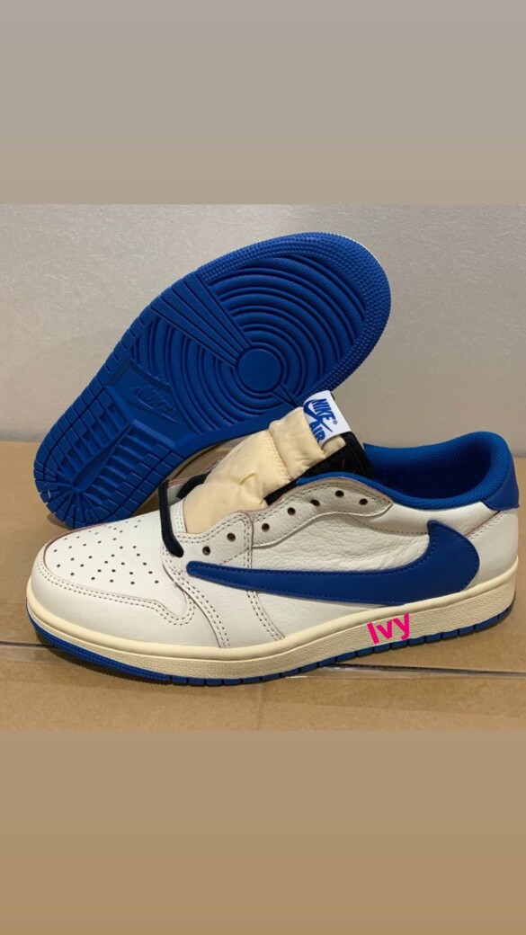 FRAGMENT DESIGN x TRAVIS SCOTT CACTUS JACK NIKE AIR JORDAN 1 LOW Sail/Military Blue 2025年9月3日発売予定