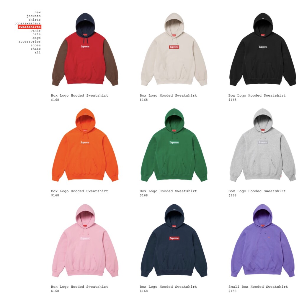 SUPREME WEEK17 Box Logo Hooded Sweatshirt 国内12月14日発売予定アイテム/販売価格