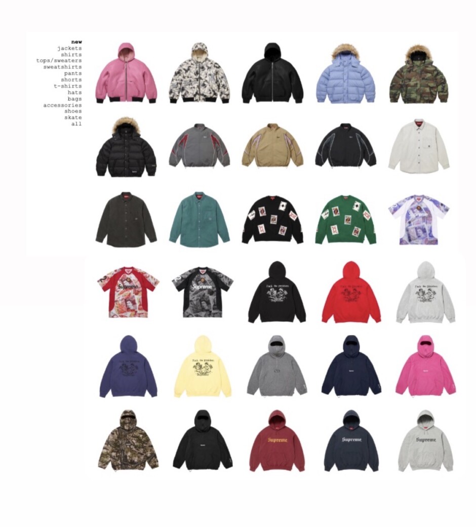 SUPREME WEEK14 国内11月29日発売予定 国内販売価格
