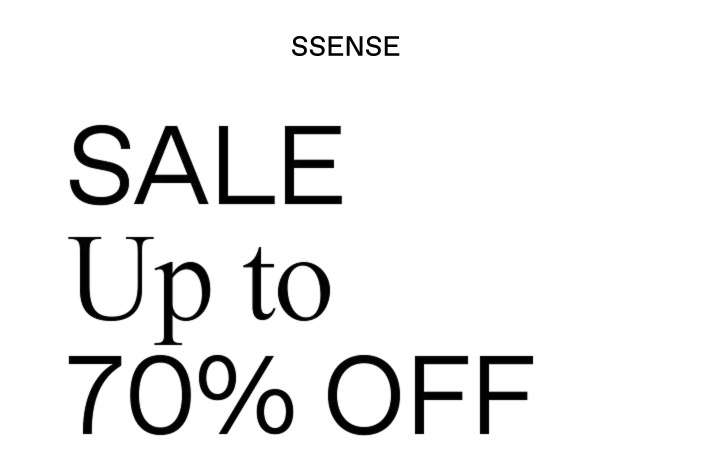 SSENSE 2025FW SALE 最大60%OFF 12月9日よりアイテム追加